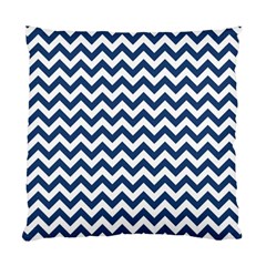 Navy Blue & White Zigzag Pattern Standard Cushion Case (One Side)