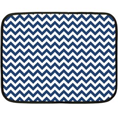 Navy Blue & White Zigzag Pattern Fleece Blanket (Mini)