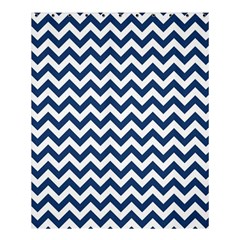 Navy Blue & White Zigzag Pattern Shower Curtain 60  x 72  (Medium)