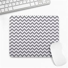 Medium Grey & White Zigzag Pattern Large Mousepad by Zandiepants