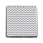 Medium Grey & White Zigzag Pattern Memory Card Reader (Square) Front