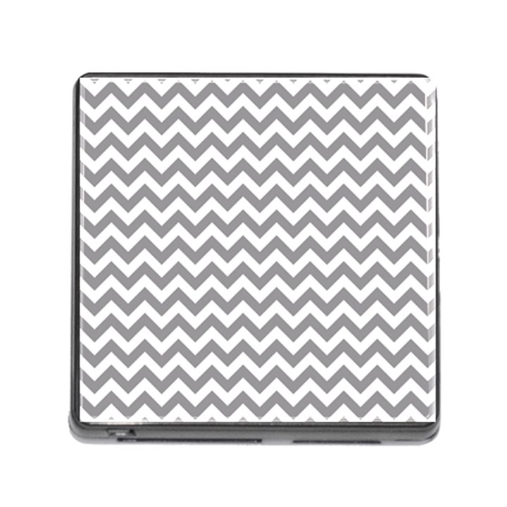 Medium Grey & White Zigzag Pattern Memory Card Reader (Square)