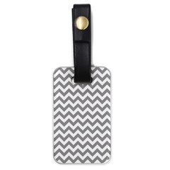 Medium Grey & White Zigzag Pattern Luggage Tag (one Side) by Zandiepants