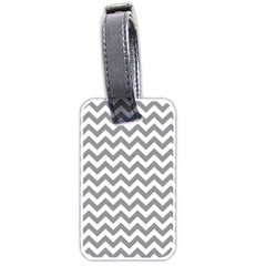 Medium Grey & White Zigzag Pattern Luggage Tag (two Sides) by Zandiepants