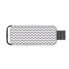 Medium Grey & White Zigzag Pattern Portable Usb Flash (two Sides) by Zandiepants