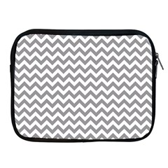 Medium Grey & White Zigzag Pattern Apple Ipad 2/3/4 Zipper Case by Zandiepants