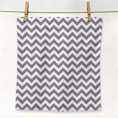 Medium Grey & White Zigzag Pattern Face Towel by Zandiepants