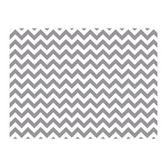 Medium Grey & White Zigzag Pattern Double Sided Flano Blanket (mini) by Zandiepants