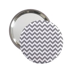 Medium Grey & White Zigzag Pattern 2 25  Handbag Mirror by Zandiepants