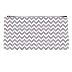 Medium Grey & White Zigzag Pattern Pencil Case by Zandiepants