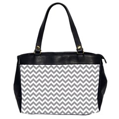 Medium Grey & White Zigzag Pattern Oversize Office Handbag (2 Sides) by Zandiepants