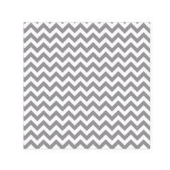 Medium Grey & White Zigzag Pattern Small Satin Scarf (square)