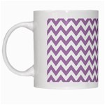 Lilac Purple & White Zigzag Pattern White Mug Left