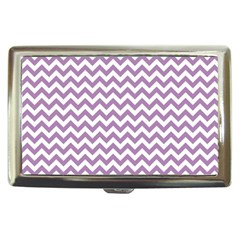 Lilac Purple & White Zigzag Pattern Cigarette Money Case by Zandiepants