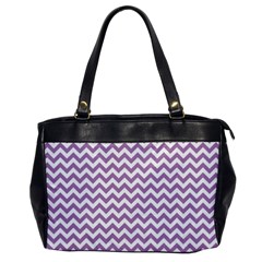 Lilac Purple & White Zigzag Pattern Oversize Office Handbag by Zandiepants