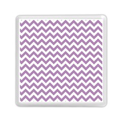 Lilac Purple & White Zigzag Pattern Memory Card Reader (square)