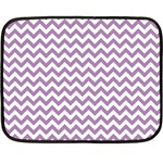 Lilac Purple & White Zigzag Pattern Double Sided Fleece Blanket (Mini) 35 x27  Blanket Front