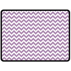 Lilac Purple & White Zigzag Pattern Fleece Blanket (large) by Zandiepants