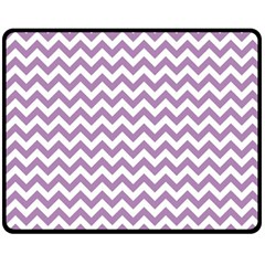 Lilac Purple & White Zigzag Pattern Fleece Blanket (medium) by Zandiepants