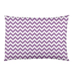 Lilac Purple & White Zigzag Pattern Pillow Case (two Sides)