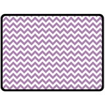 Lilac Purple & White Zigzag Pattern Double Sided Fleece Blanket (Large) 80 x60  Blanket Front