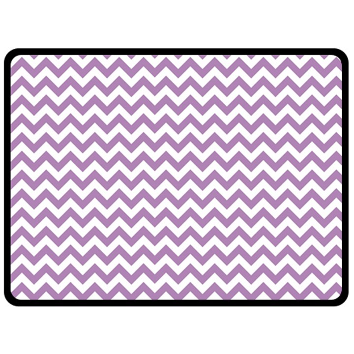 Lilac Purple & White Zigzag Pattern Double Sided Fleece Blanket (Large)