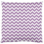 Lilac Purple & White Zigzag Pattern Large Flano Cushion Case (Two Sides) Front