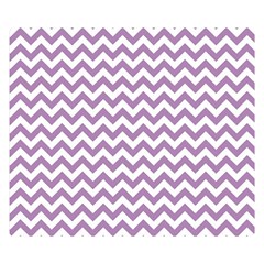 Lilac Purple & White Zigzag Pattern Double Sided Flano Blanket (small)