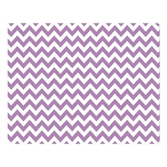 Lilac Purple & White Zigzag Pattern Double Sided Flano Blanket (large) by Zandiepants