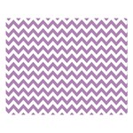 Lilac Purple & White Zigzag Pattern Double Sided Flano Blanket (Large) 80 x60  Blanket Front