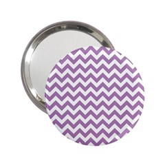 Lilac Purple & White Zigzag Pattern 2 25  Handbag Mirror by Zandiepants