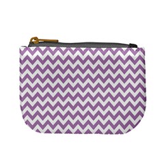 Lilac Purple & White Zigzag Pattern Mini Coin Purse by Zandiepants