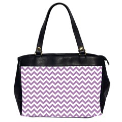 Lilac Purple & White Zigzag Pattern Oversize Office Handbag (2 Sides) by Zandiepants