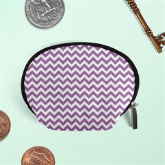 Lilac Purple & White Zigzag Pattern Accessory Pouch (small) by Zandiepants