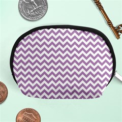 Lilac Purple & White Zigzag Pattern Accessory Pouch (medium) by Zandiepants