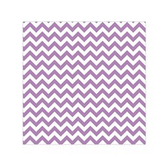 Lilac Purple & White Zigzag Pattern Small Satin Scarf (square)