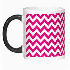 Hot Pink & White Zigzag Pattern Morph Mug by Zandiepants