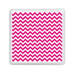 Hot Pink & White Zigzag Pattern Memory Card Reader (square) by Zandiepants