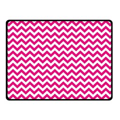 Hot Pink & White Zigzag Pattern Double Sided Fleece Blanket (small)