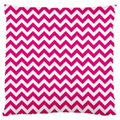 Hot Pink & White Zigzag Pattern Standard Flano Cushion Case (one Side)