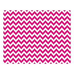 Hot Pink & White Zigzag Pattern Double Sided Flano Blanket (large)