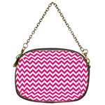 Hot Pink & White Zigzag Pattern Chain Purse (Two Sides) Back