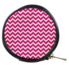 Hot Pink & White Zigzag Pattern Mini Makeup Bag by Zandiepants