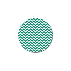 Emerald Green & White Zigzag Pattern Golf Ball Marker by Zandiepants