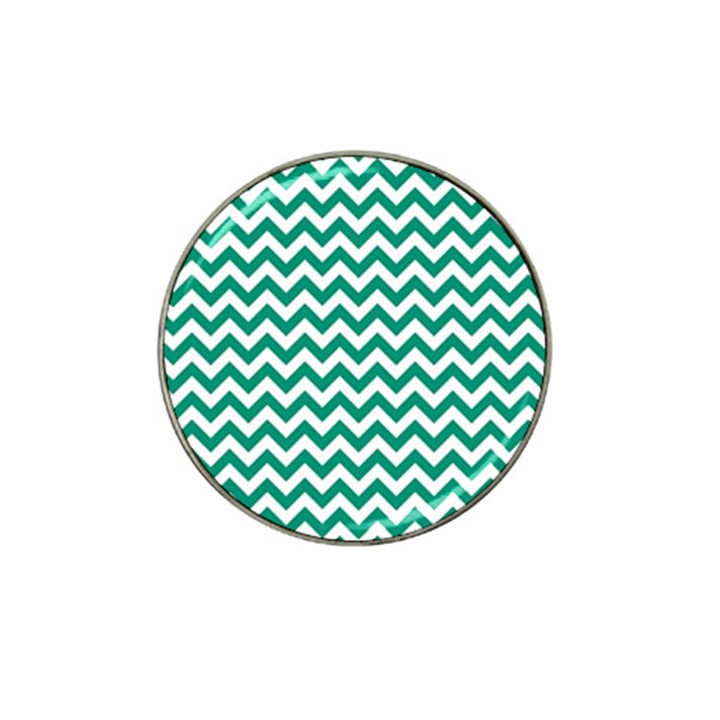 Emerald Green & White Zigzag Pattern Hat Clip Ball Marker