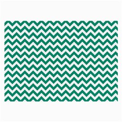 Emerald Green & White Zigzag Pattern Large Glasses Cloth by Zandiepants