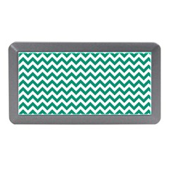 Emerald Green & White Zigzag Pattern Memory Card Reader (mini)