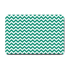 Emerald Green & White Zigzag Pattern Small Doormat by Zandiepants