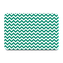 Emerald Green & White Zigzag Pattern Plate Mat