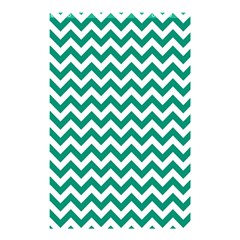 Emerald Green & White Zigzag Pattern Shower Curtain 48  X 72  (small) by Zandiepants